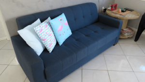 novo sofá azul